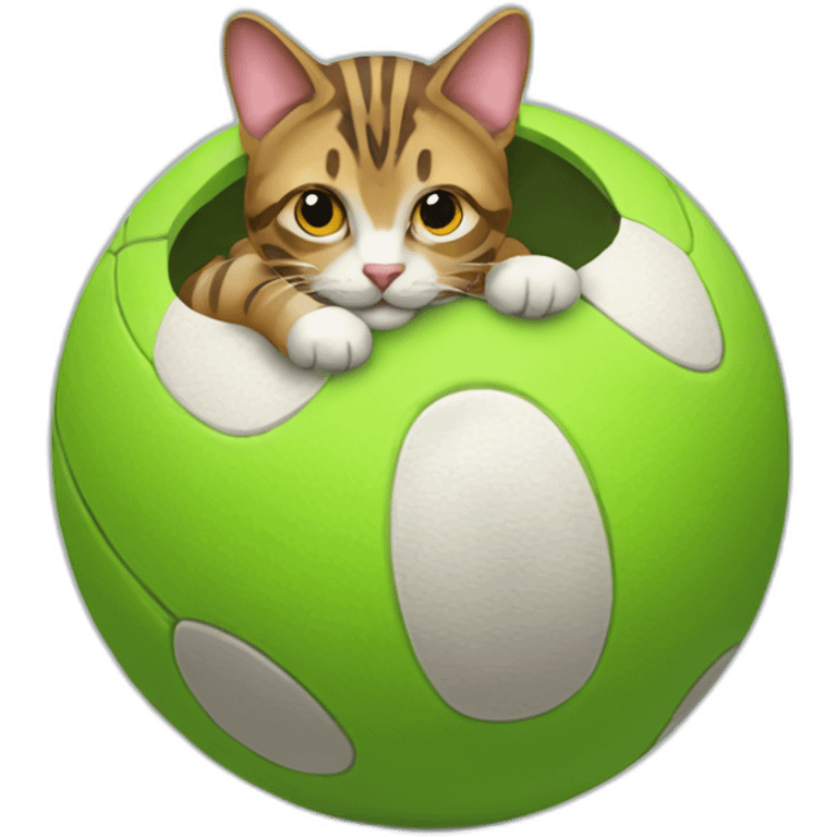 Tabby cat with ball emoji