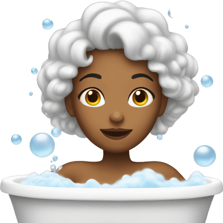 Woman taking a bubble bath emoji