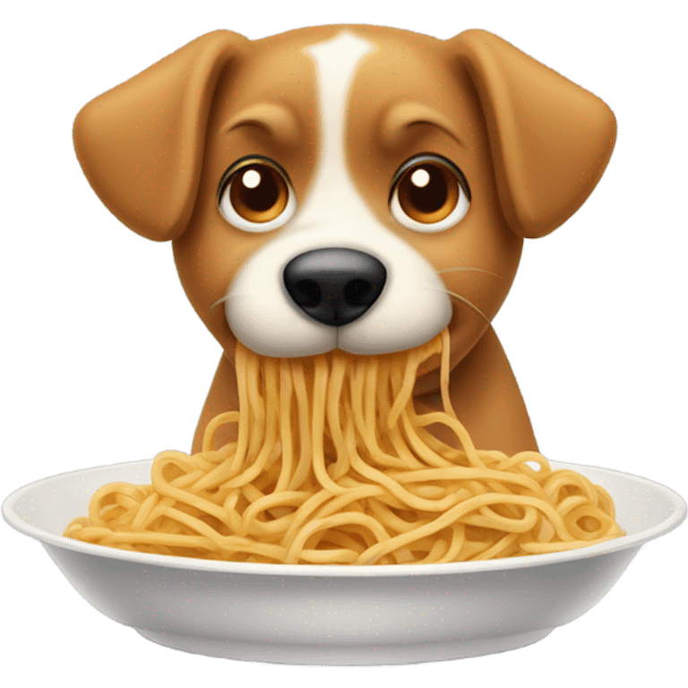 Dog eating spaghetti emoji