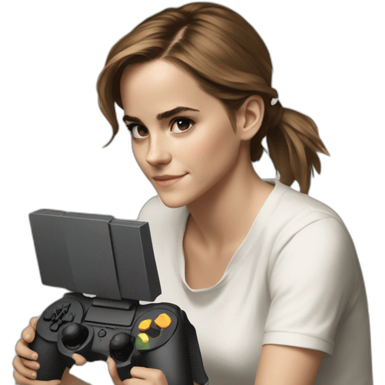 emma watson playing videogames emoji