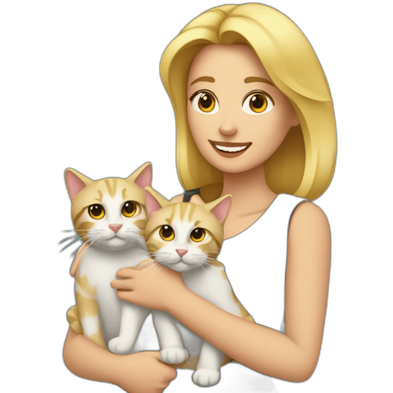 Señora rubia con gatos emoji