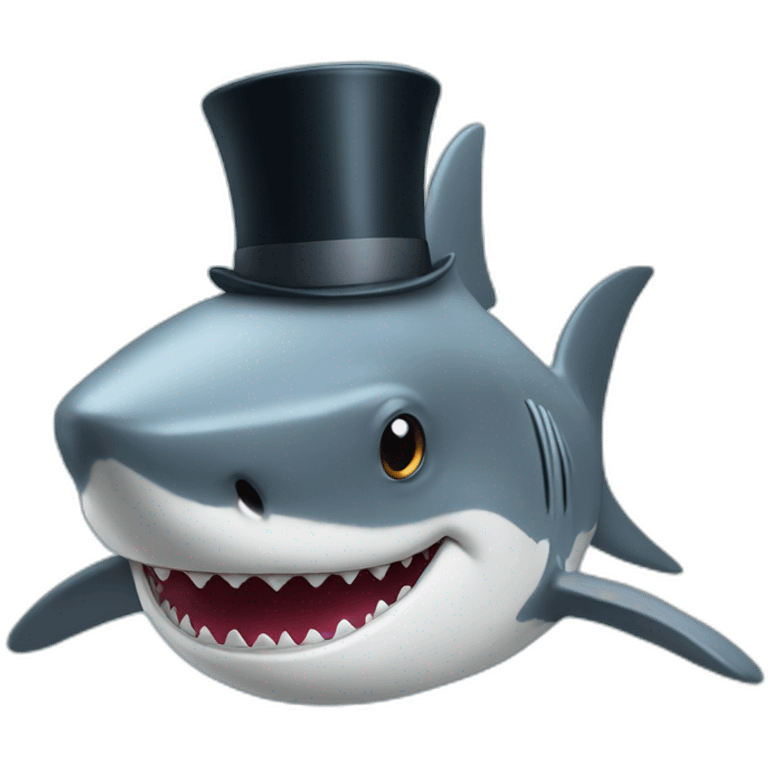 Shark with a top hat emoji