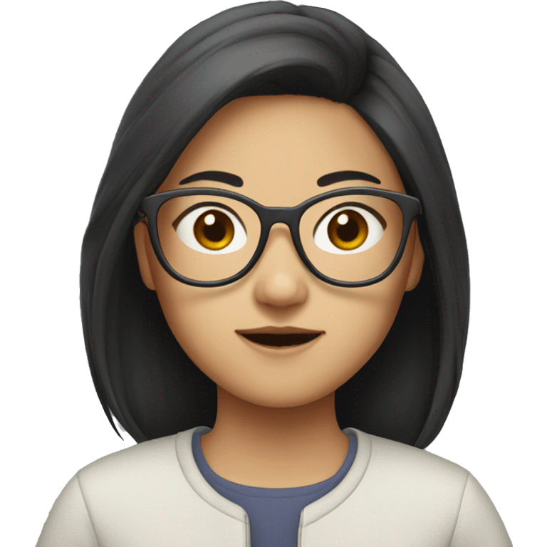 asian girl with glasses emoji