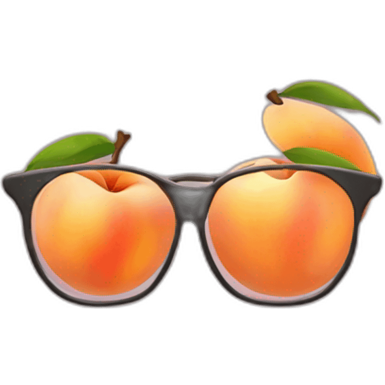 glasses between a peach emoji