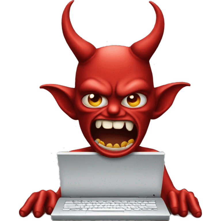 devil with computer emoji