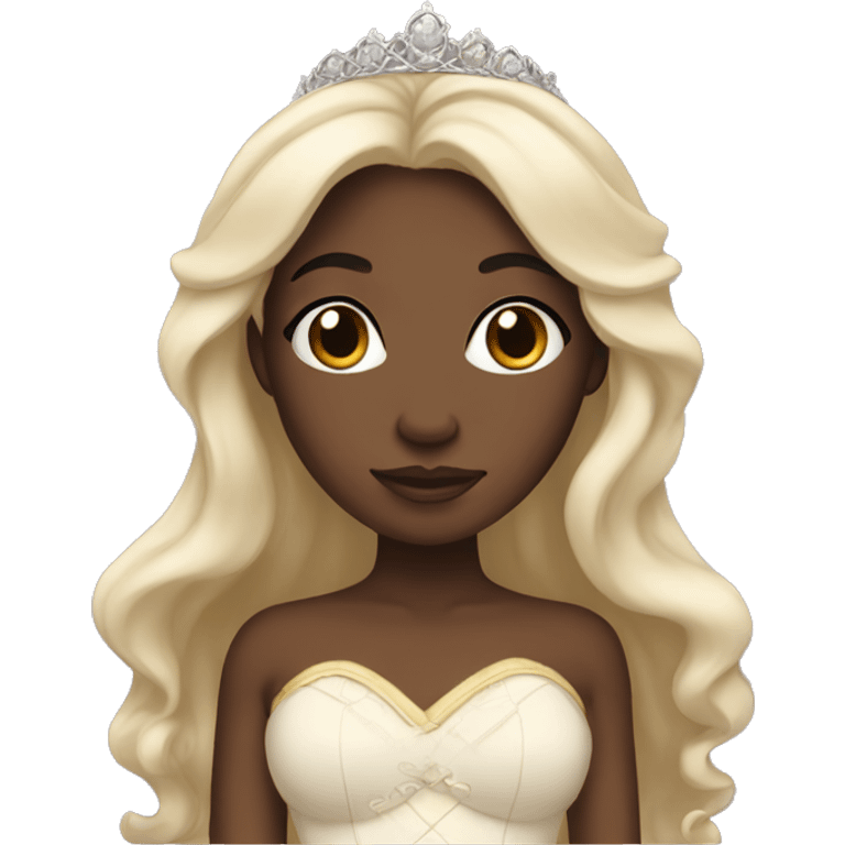 Cream themed black girl princess emoji