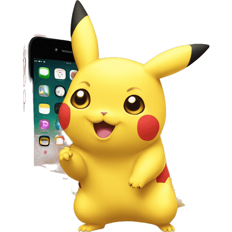 Pikatchu avec un iPhone  emoji