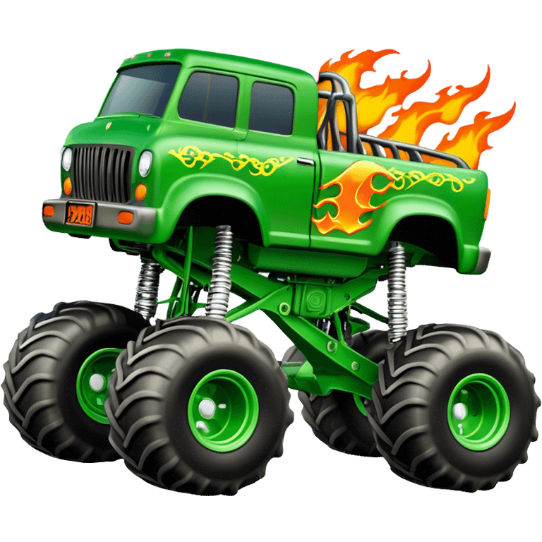 Grave Digger - Monster Jam (Model Year: 2022) (Iconic colour: Green with flames) emoji