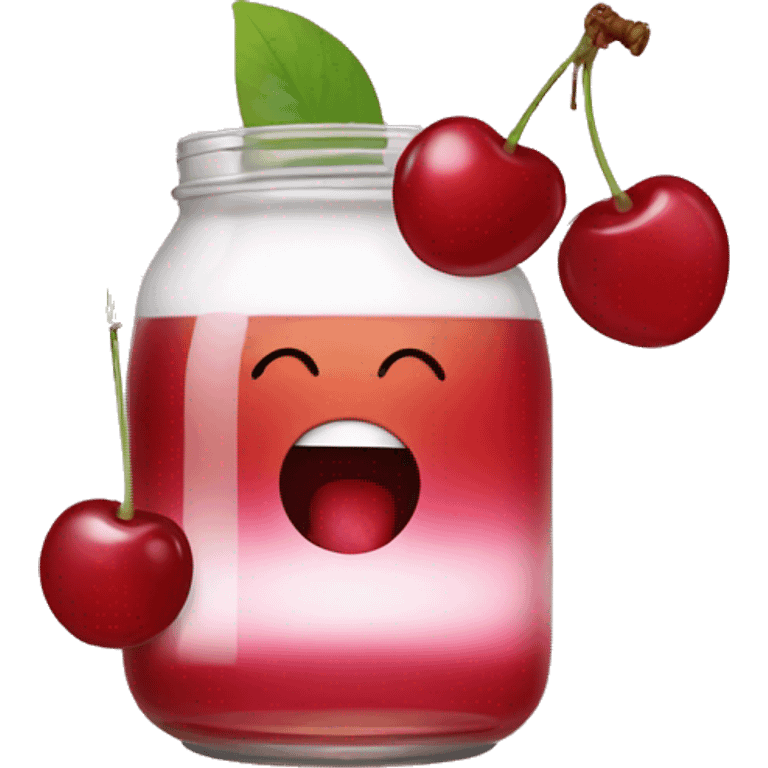 Cherry drinking kombucha  emoji