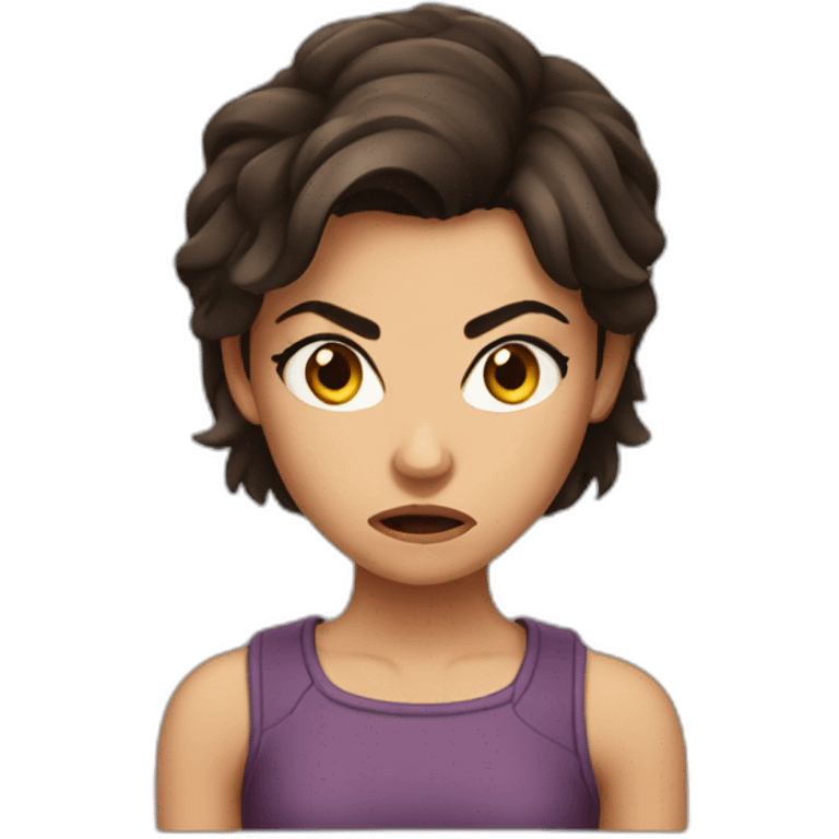 brunet girl angry emoji