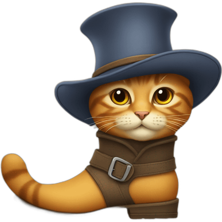 puss in boots wearing a hat and boots emoji