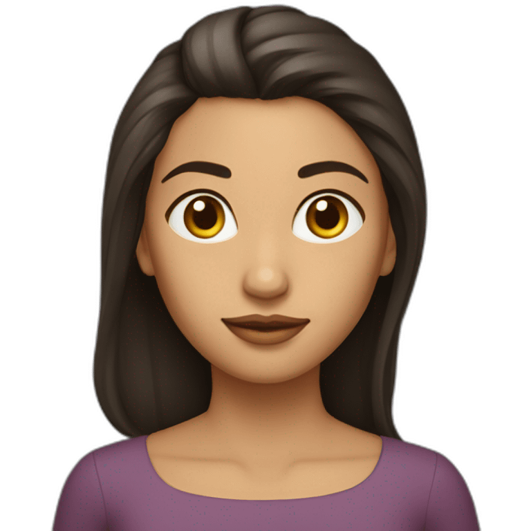 Mujer morena pelo largo emoji