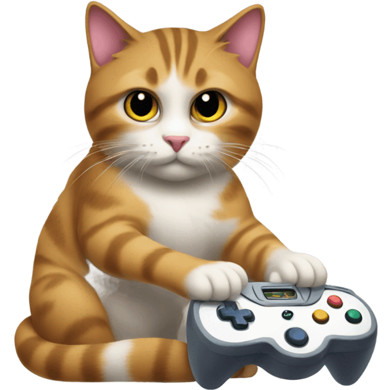 Cat playing video game emoji