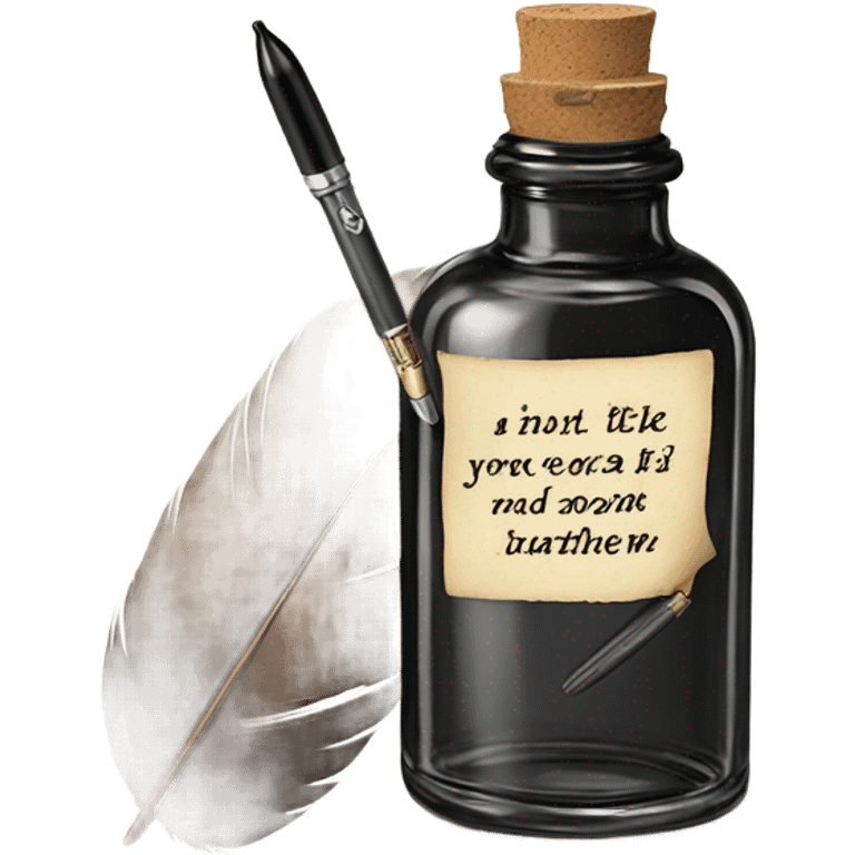 feather pen and ink bottle emoji