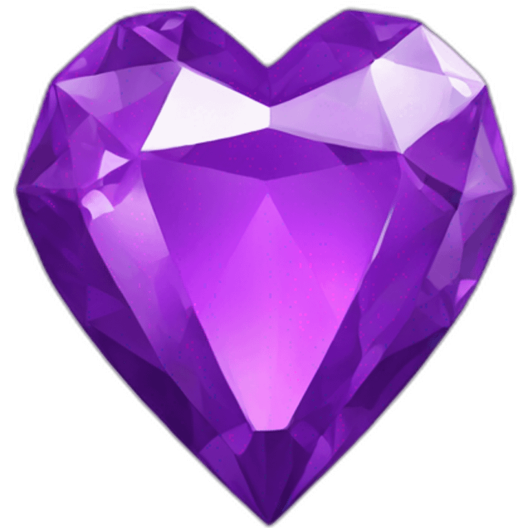 Diamond Purple Heart, oblique view emoji