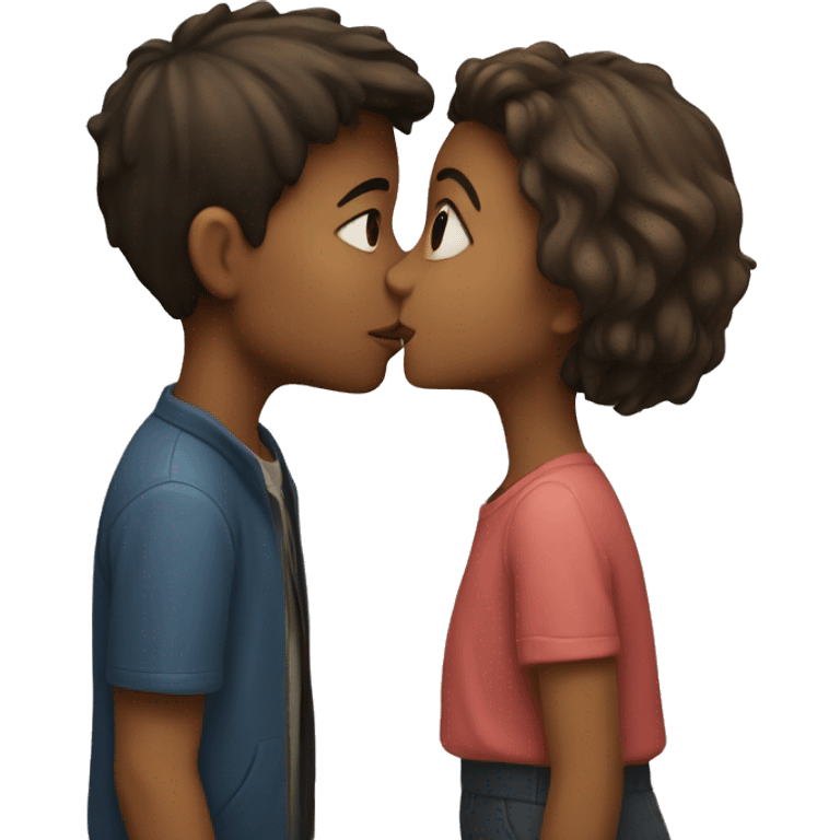 A girl and a boy kissing  emoji