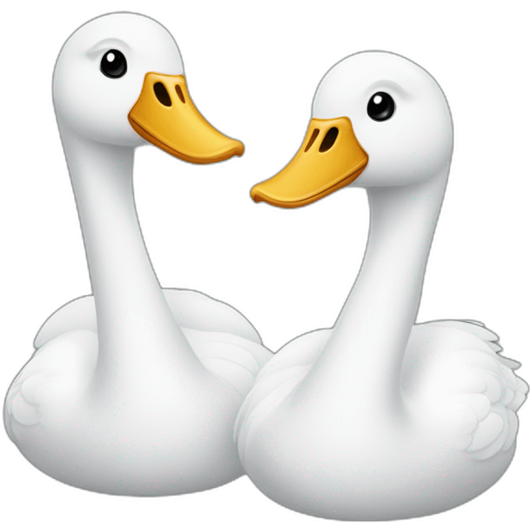 Dos cisnes uno blanco y otro negro emoji