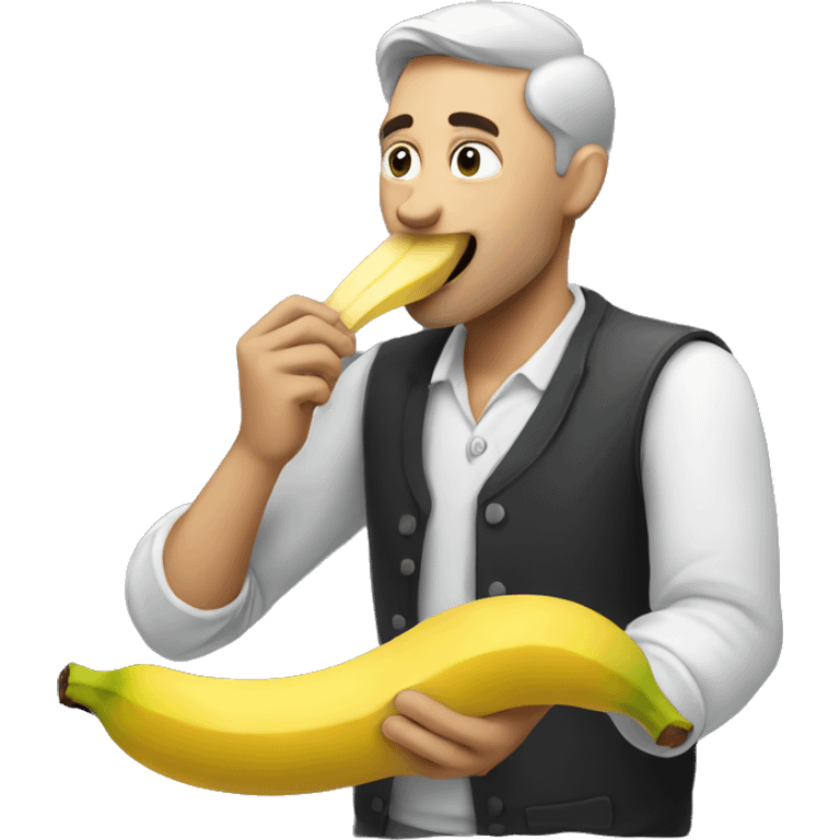 A man eating a banana emoji