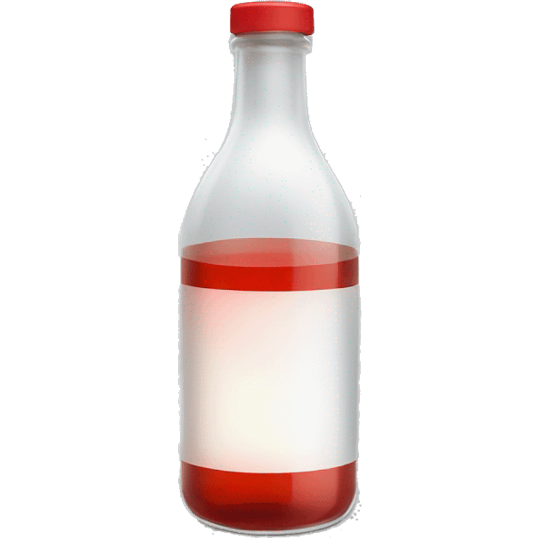 glass bottle with red lit and white liquid inside emoji