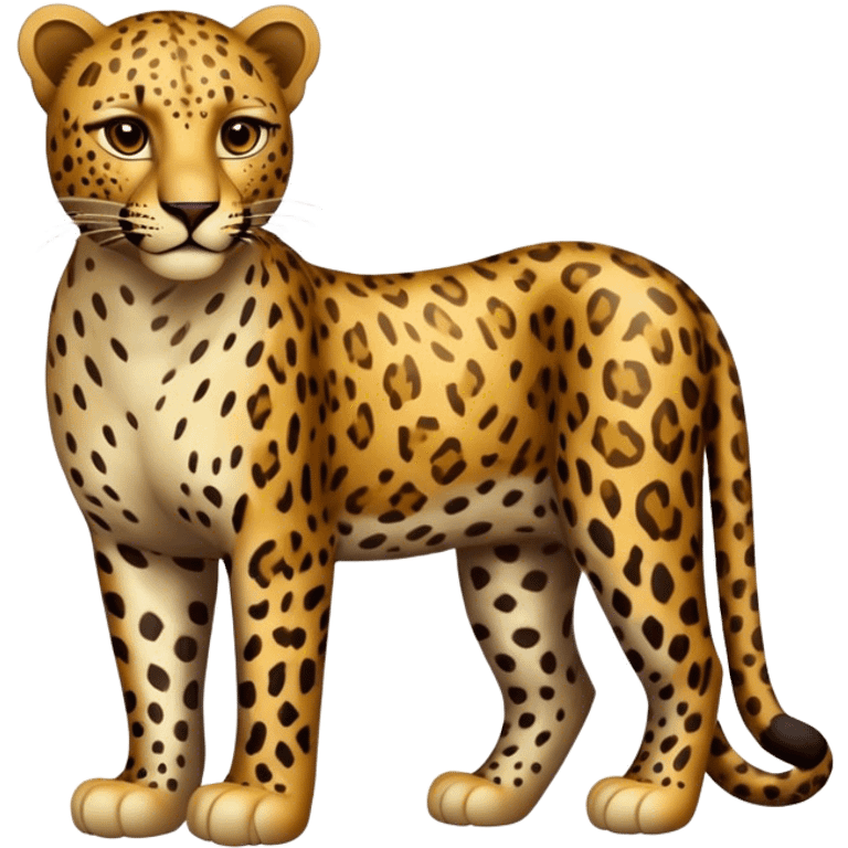 leopard brownish full body emoji