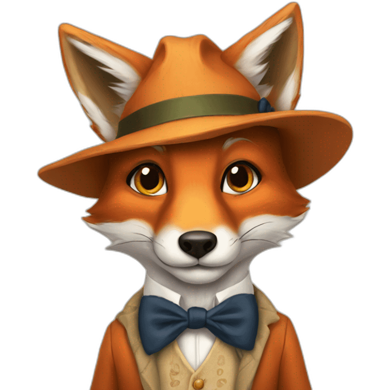 wel-dressed fox emoji