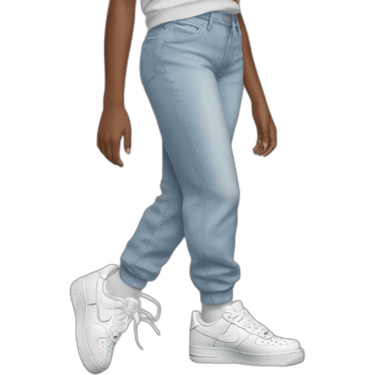 Femboy wearing nike air force 1 emoji