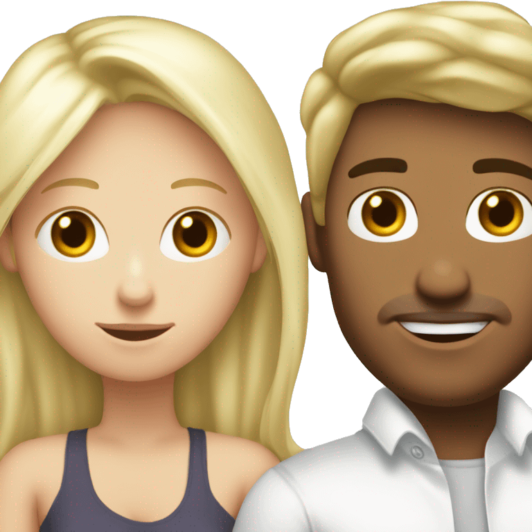 White blond boyfriend Ladung in Bad kuddling with white brunette girlfriend emoji