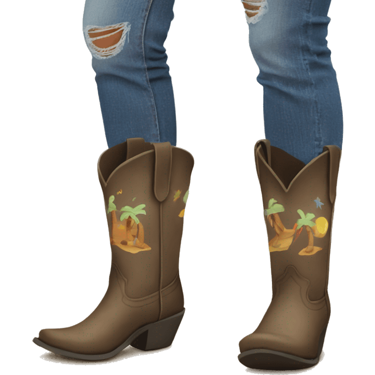 Beach cowgirl boots emoji