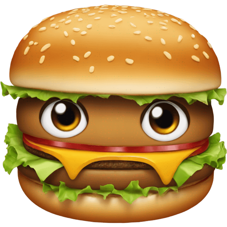 Burger with girly eyes  emoji