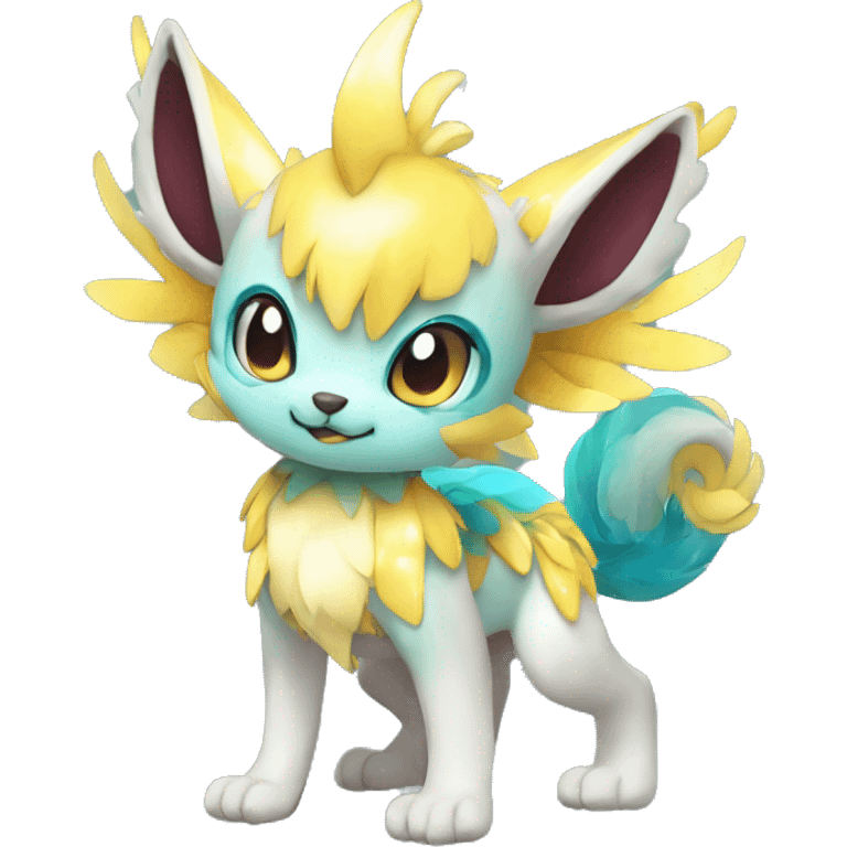 Cute cool shiny colorful fantasy animal hybrid Fakemon full body emoji