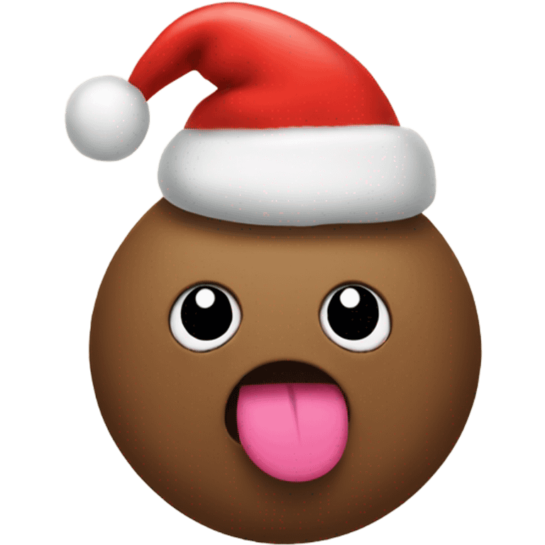 poo emoji with heart eyes and christmas hat emoji