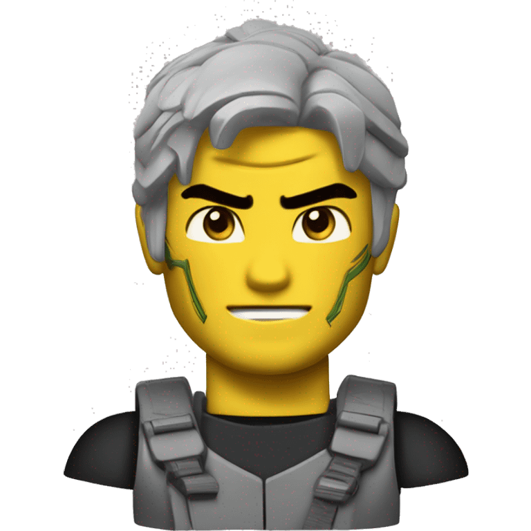 L'emoji pierre mais avec la tete de loyd dans le dessin animé Ninjago  emoji