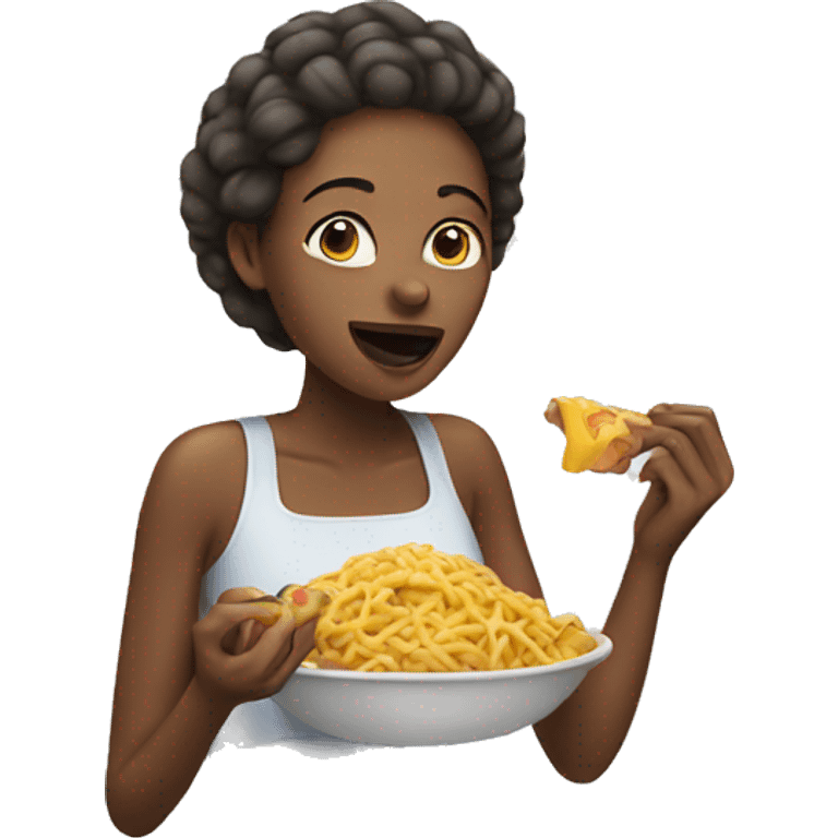 Woman eating food emoji