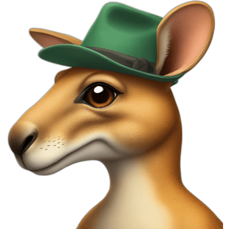 kangaroo with a funny hat emoji