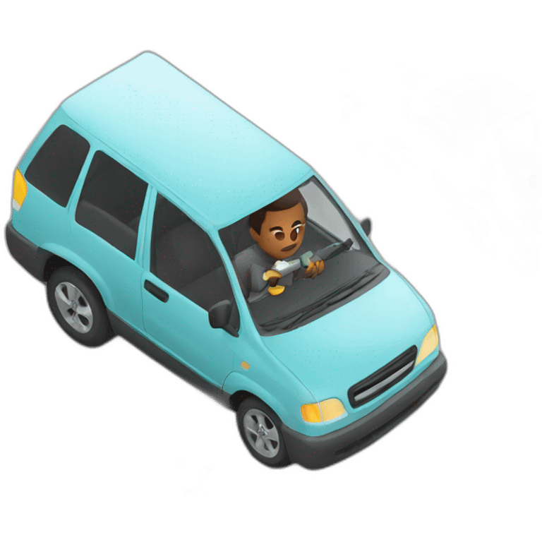 one man steals fuel from car emoji