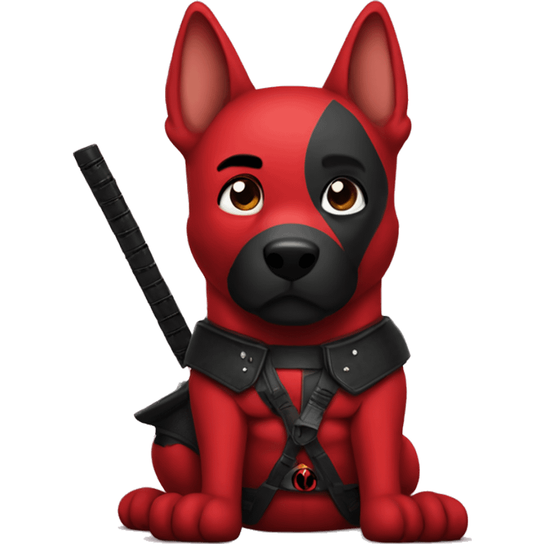 Deadpool with a German shepherd  emoji