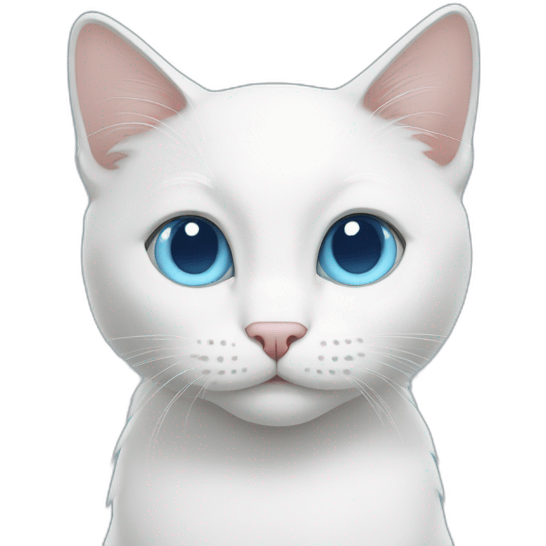 White cat blue eyes emoji