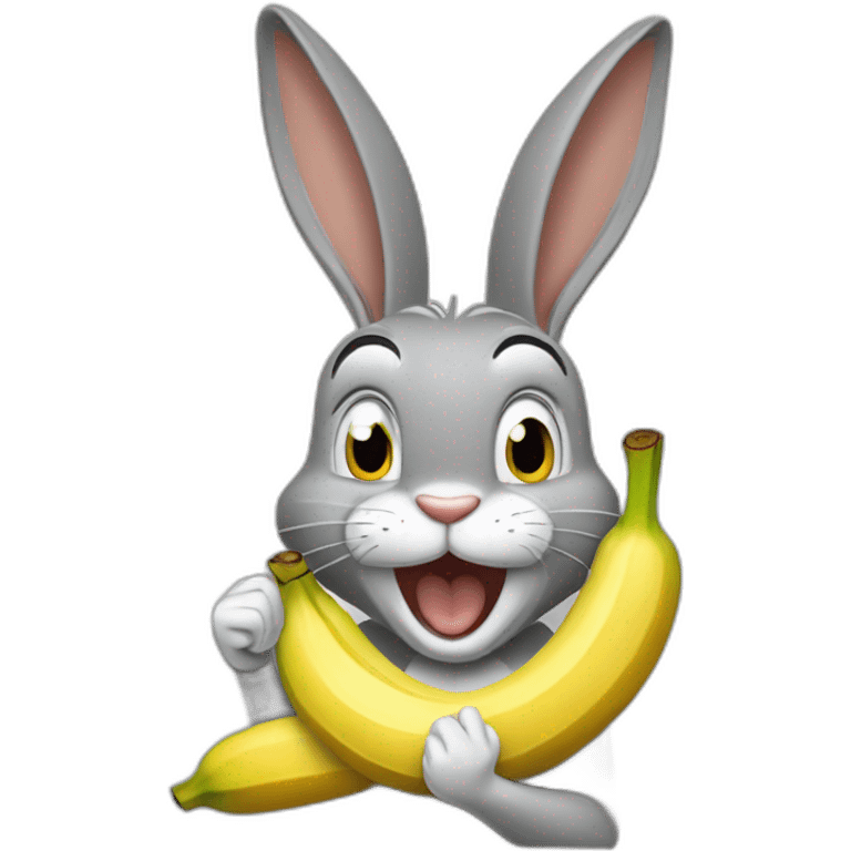 Bugs bunny qui mange un banane emoji