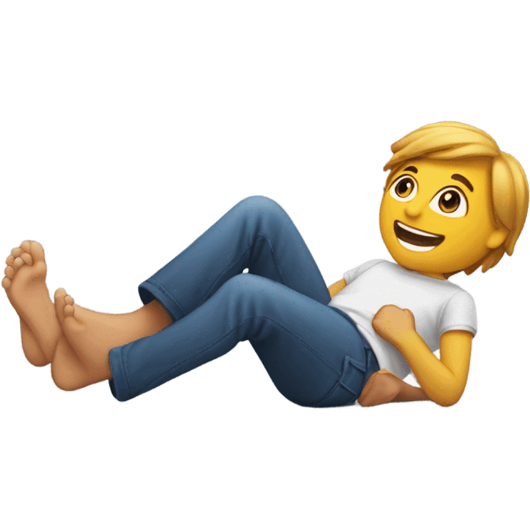 smile with feet behind them emoji