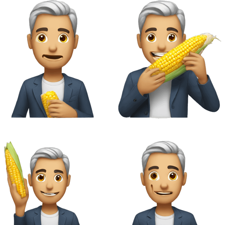 Man eating corn long ways  emoji