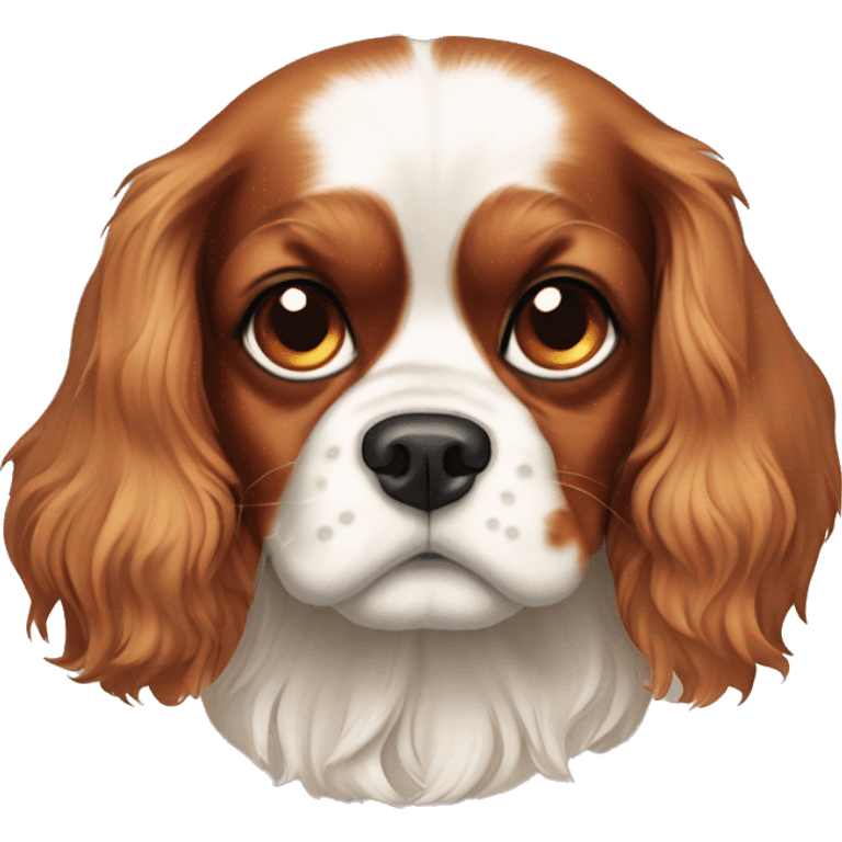 Cavalier King Charles spaniel with a spot on his forehead emoji