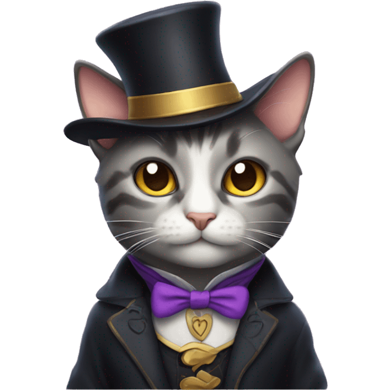 cat in a cute magician outfit emoji