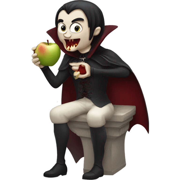 Vampire eating a apple emoji