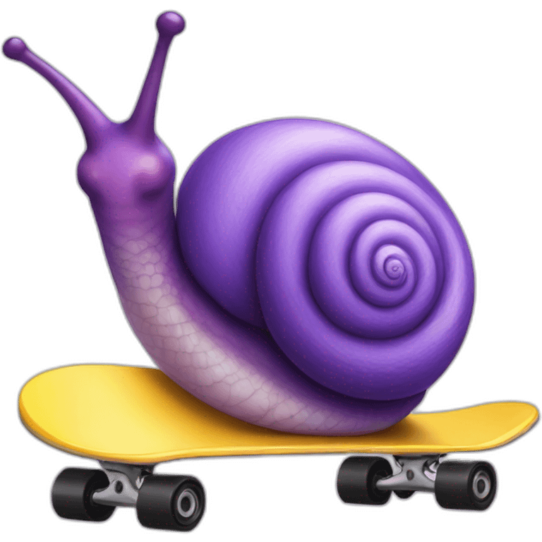 purple snail on a yellow skateboard emoji