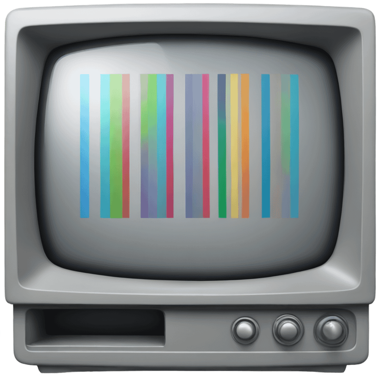 Gray Television with vertical colors bars emoji