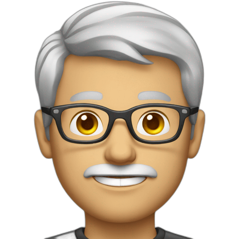 german guy unshaved short grey hair wearing glasses emoji