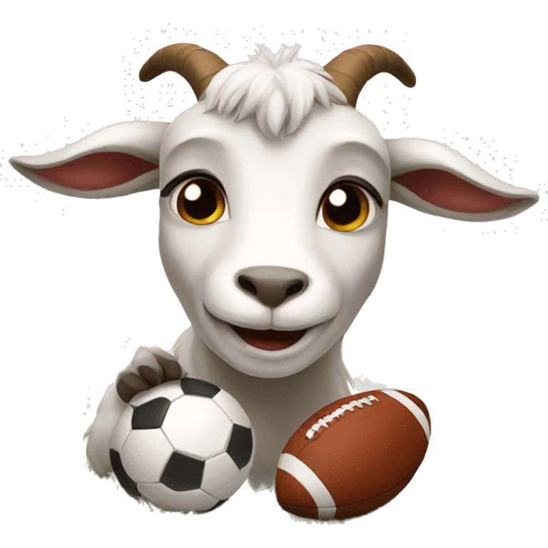 A goat playing football  emoji