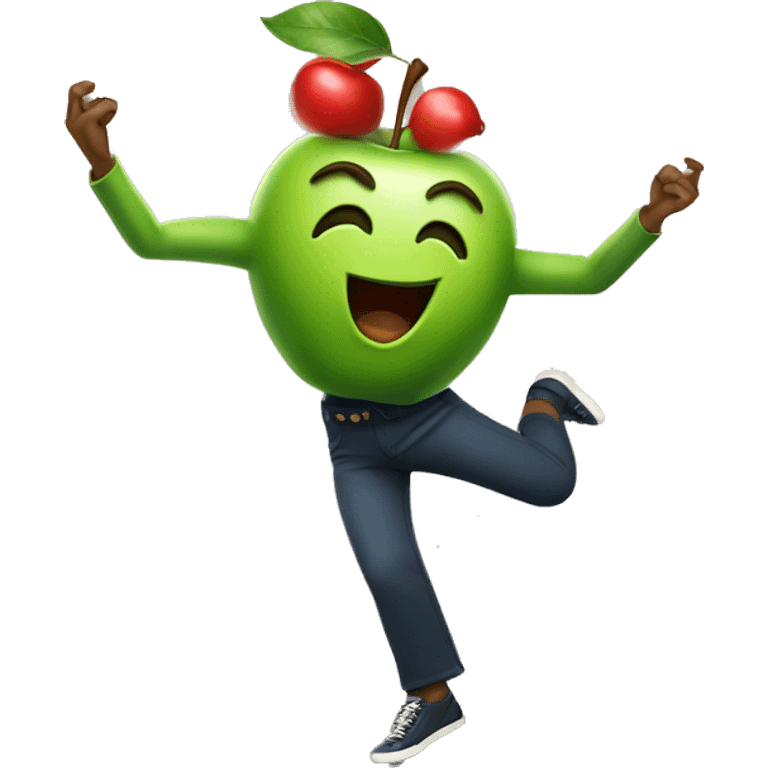 a dancing apple emoji