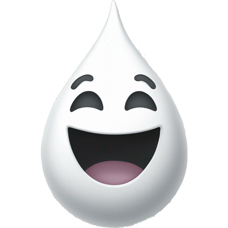 White drop, happy face  emoji