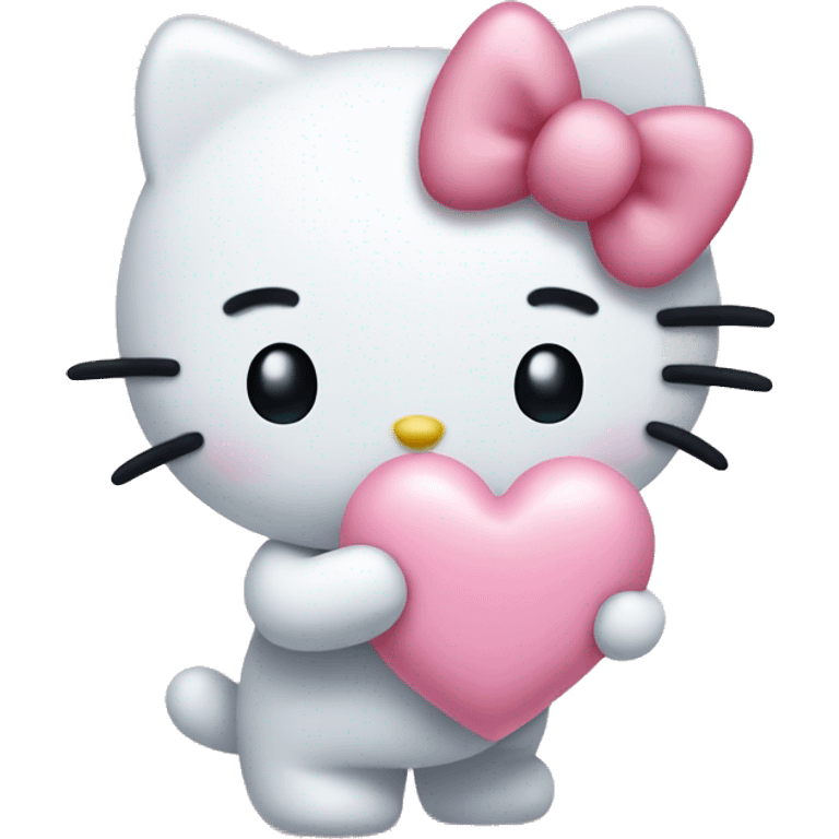 Hello kitty holding a pastel heart  emoji